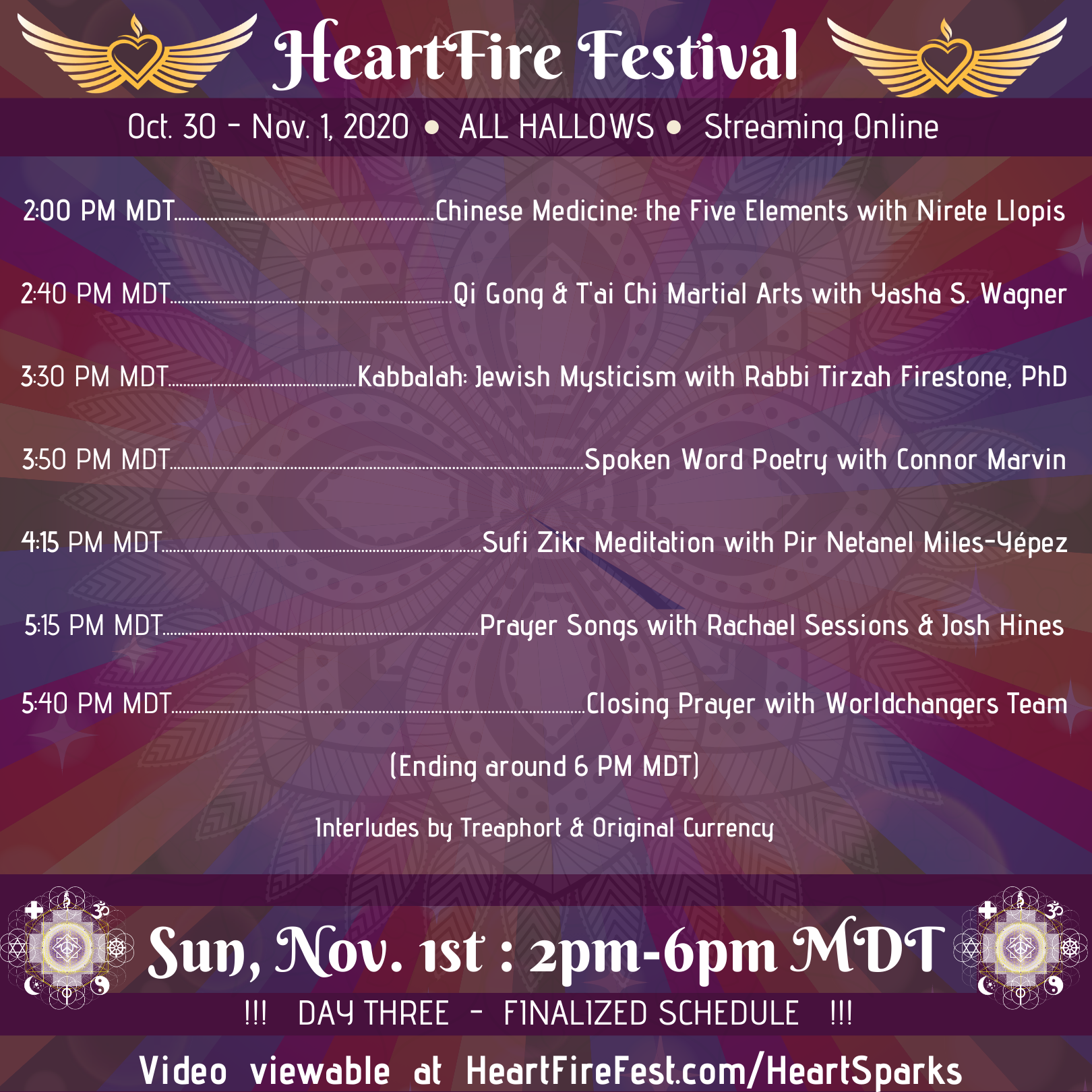 HFF All Hallows Day 3 Schedule